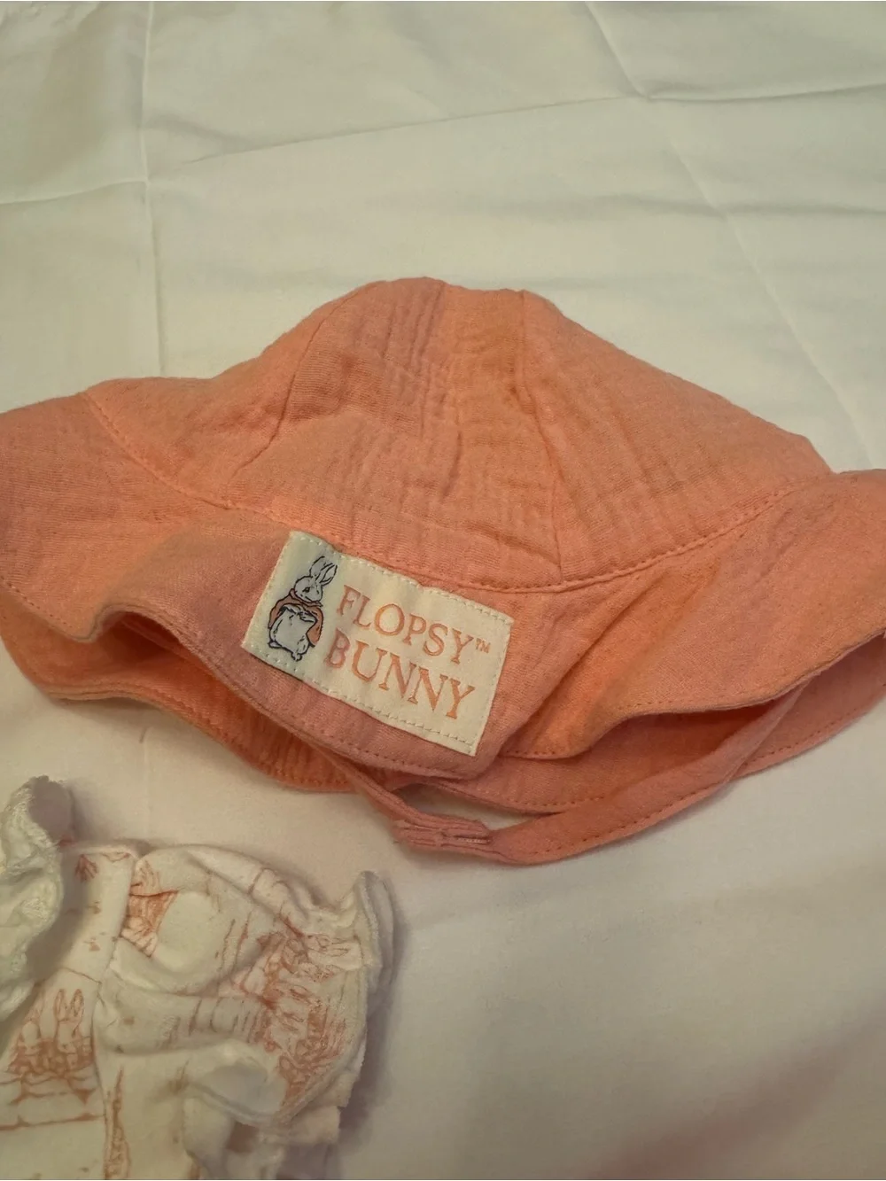 Peter Rabbit Pink Baby Sun Hat, Onesie & Ruffle Bloomers Set